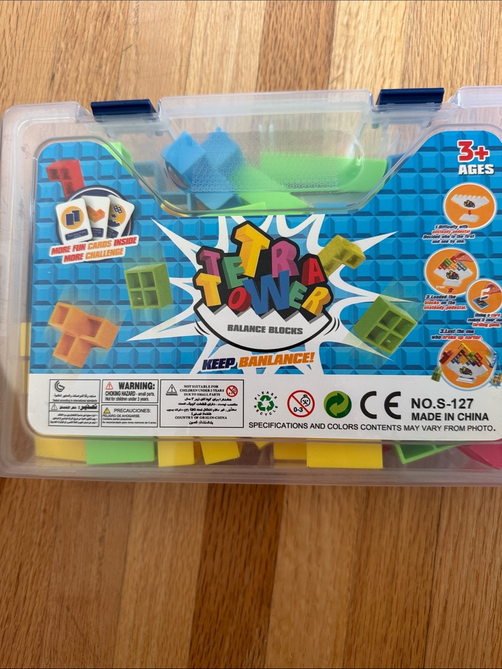 Tetra Tower Balance Blocks Building Set - tabletop